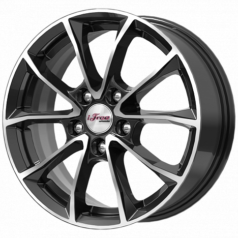 Диск Литой iFree мод.Джет 16х6.5 PCD 5х114.3 ET50 DIA67.1  Блэк Джек  